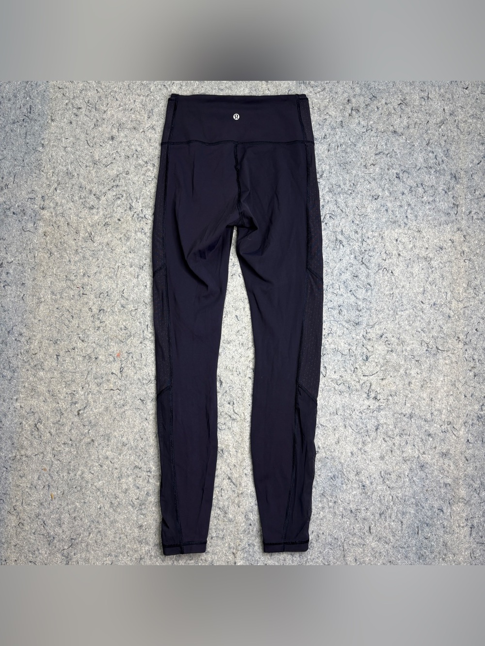 Lululemon Navy Blue High Rise Leggings Size 6 Mesh Panel Full Length Running